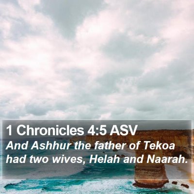 1 Chronicles 4:5 ASV Bible Verse Image