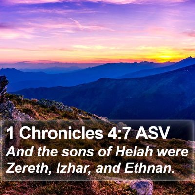 1 Chronicles 4:7 ASV Bible Verse Image