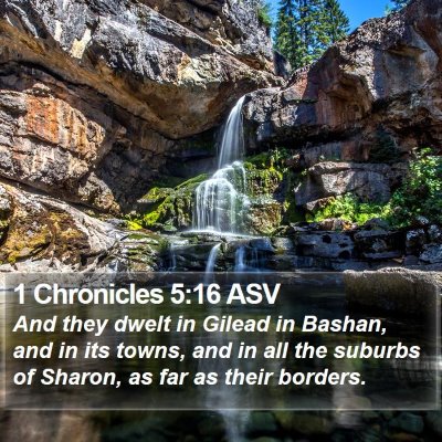1 Chronicles 5:16 ASV Bible Verse Image
