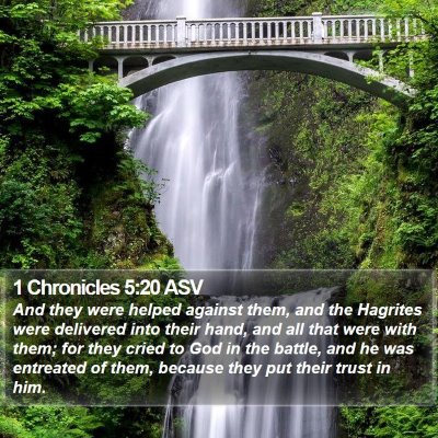 1 Chronicles 5:20 ASV Bible Verse Image