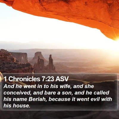 1 Chronicles 7:23 ASV Bible Verse Image
