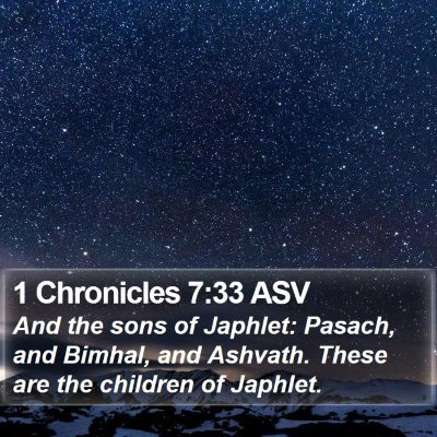 1 Chronicles 7:33 ASV Bible Verse Image