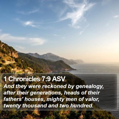 1 Chronicles 7:9 ASV Bible Verse Image