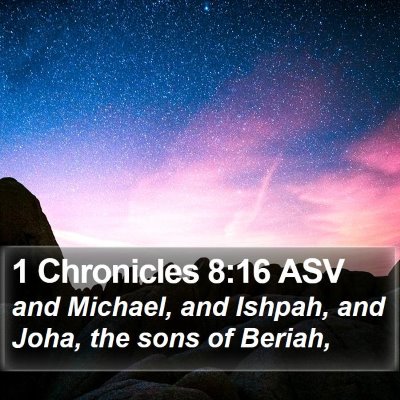 1 Chronicles 8:16 ASV Bible Verse Image