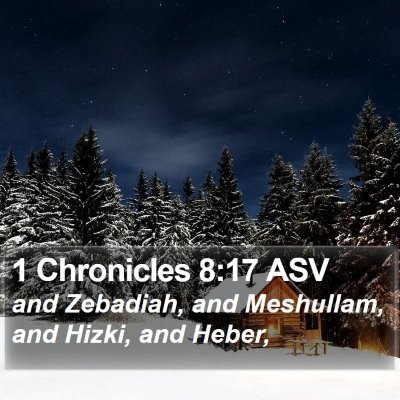 1 Chronicles 8:17 ASV Bible Verse Image