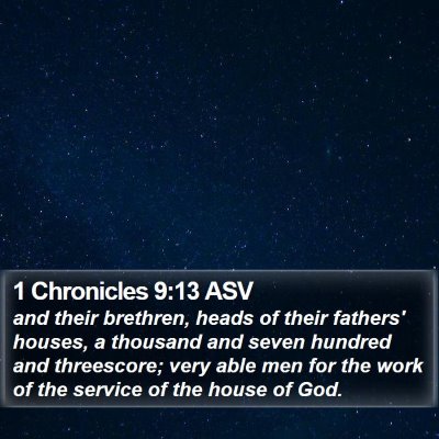 1 Chronicles 9:13 ASV Bible Verse Image