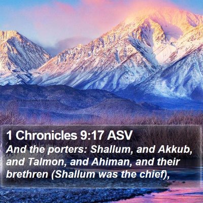 1 Chronicles 9:17 ASV Bible Verse Image