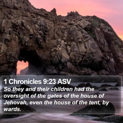 1 Chronicles 9:23 ASV Bible Verse Image
