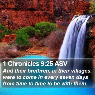 1 Chronicles 9:25 ASV Bible Verse Image