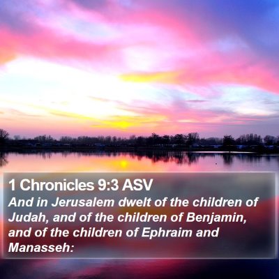 1 Chronicles 9:3 ASV Bible Verse Image