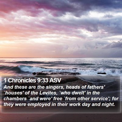 1 Chronicles 9:33 ASV Bible Verse Image