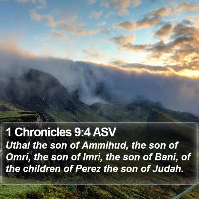 1 Chronicles 9:4 ASV Bible Verse Image