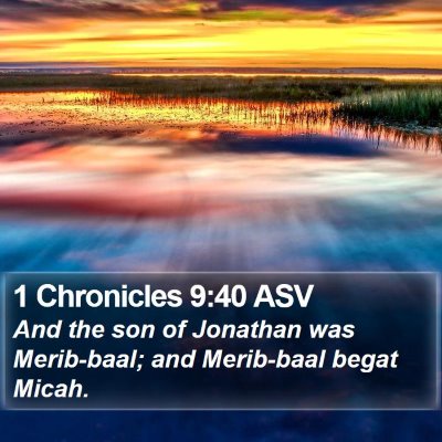 1 Chronicles 9:40 ASV Bible Verse Image