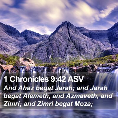 1 Chronicles 9:42 ASV Bible Verse Image