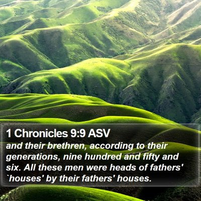 1 Chronicles 9:9 ASV Bible Verse Image