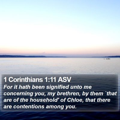 1 Corinthians 1:11 ASV Bible Verse Image