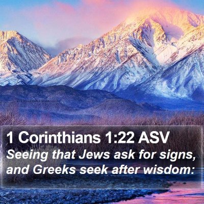 1 Corinthians 1:22 ASV Bible Verse Image