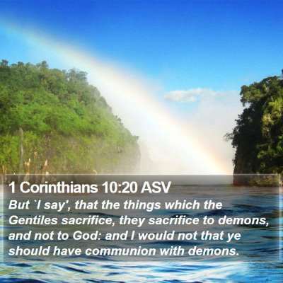 1 Corinthians 10:20 ASV Bible Verse Image