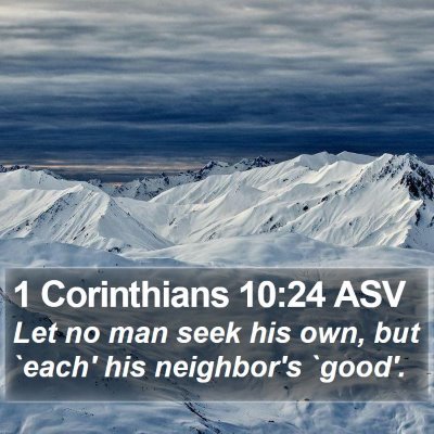 1 Corinthians 10:24 ASV Bible Verse Image