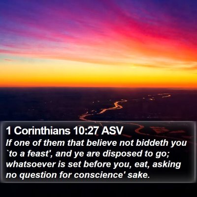 1 Corinthians 10:27 ASV Bible Verse Image
