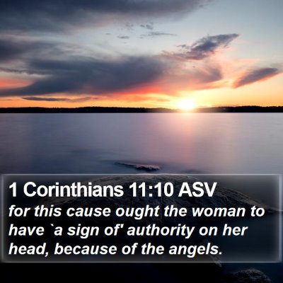 1 Corinthians 11:10 ASV Bible Verse Image