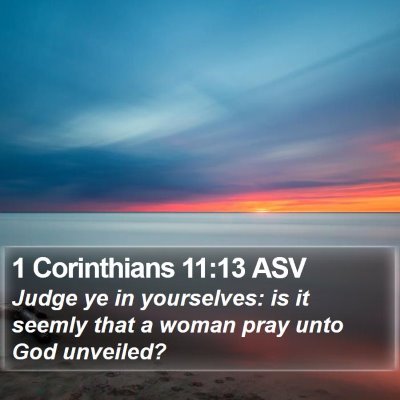 1 Corinthians 11:13 ASV Bible Verse Image