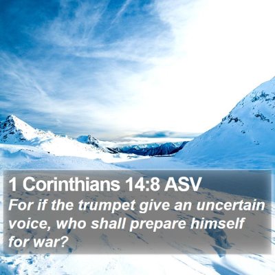 1 Corinthians 14:8 ASV Bible Verse Image