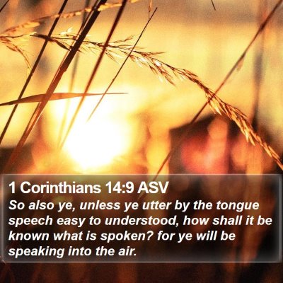 1 Corinthians 14:9 ASV Bible Verse Image