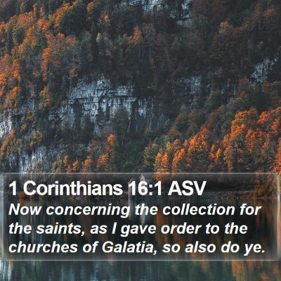 1 Corinthians 16:1 ASV Bible Verse Image