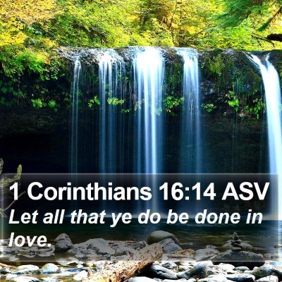 1 Corinthians 16:14 ASV Bible Verse Image