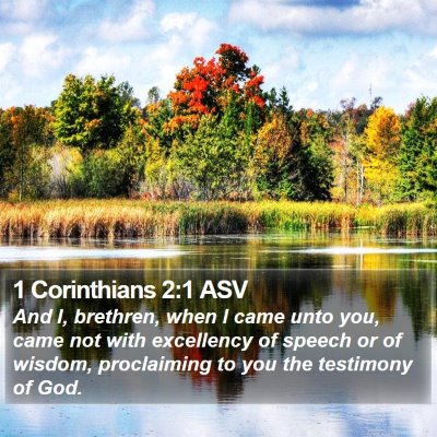 1 Corinthians 2:1 ASV Bible Verse Image