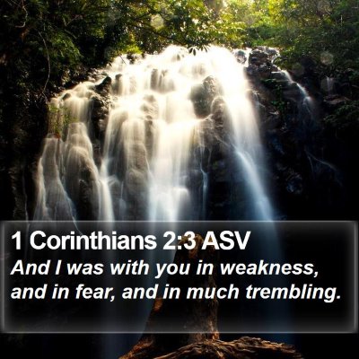 1 Corinthians 2:3 ASV Bible Verse Image