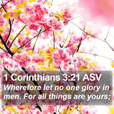 1 Corinthians 3:21 ASV Bible Verse Image