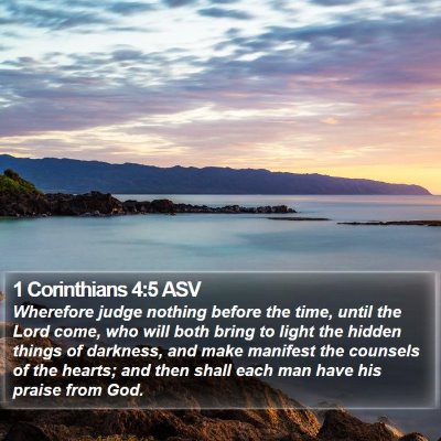 1 Corinthians 4:5 ASV Bible Verse Image