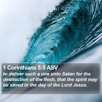 1 Corinthians 5:5 ASV Bible Verse Image