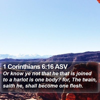 1 Corinthians 6:16 ASV Bible Verse Image