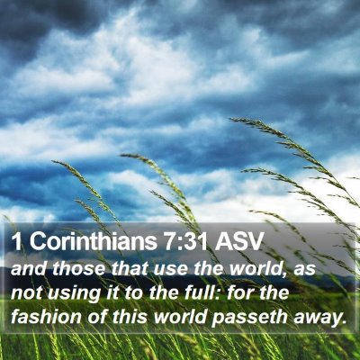 1 Corinthians 7:31 ASV Bible Verse Image
