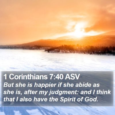 1 Corinthians 7:40 ASV Bible Verse Image
