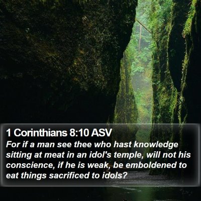 1 Corinthians 8:10 ASV Bible Verse Image