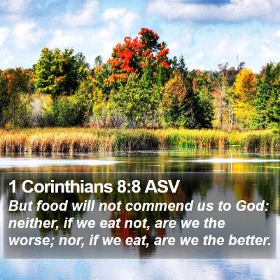 1 Corinthians 8:8 ASV Bible Verse Image