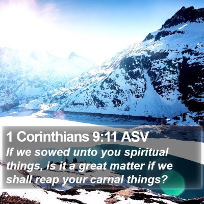 1 Corinthians 9:11 ASV Bible Verse Image