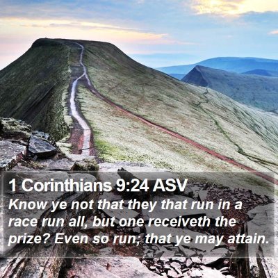 1 Corinthians 9:24 ASV Bible Verse Image