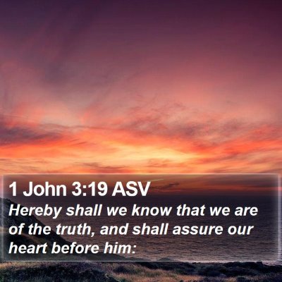 1 John 3:19 ASV Bible Verse Image