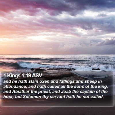 1 Kings 1:19 ASV Bible Verse Image