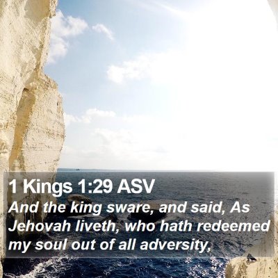 1 Kings 1:29 ASV Bible Verse Image