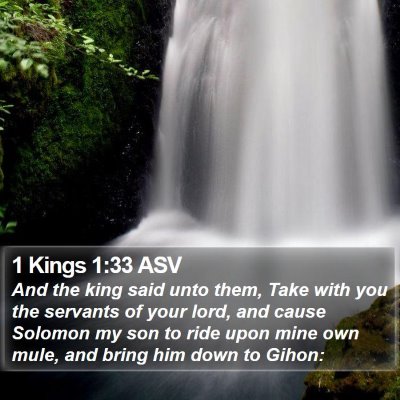 1 Kings 1:33 ASV Bible Verse Image