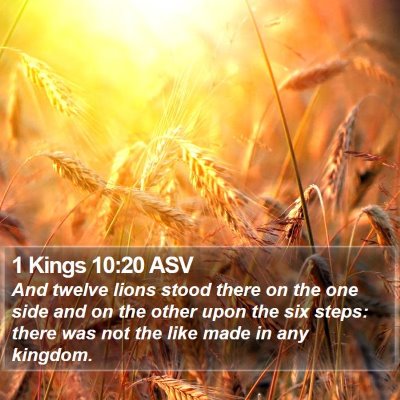 1 Kings 10:20 ASV Bible Verse Image