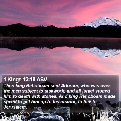 1 Kings 12:18 ASV Bible Verse Image