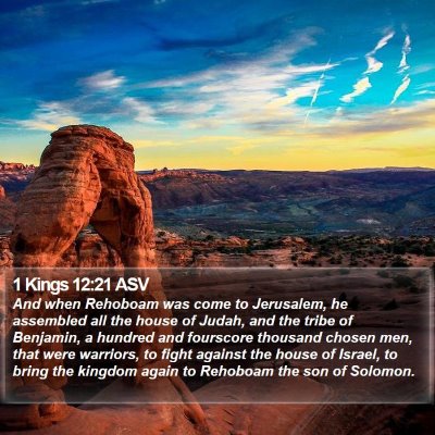 1 Kings 12:21 ASV Bible Verse Image