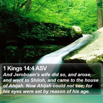 1 Kings 14:4 ASV Bible Verse Image